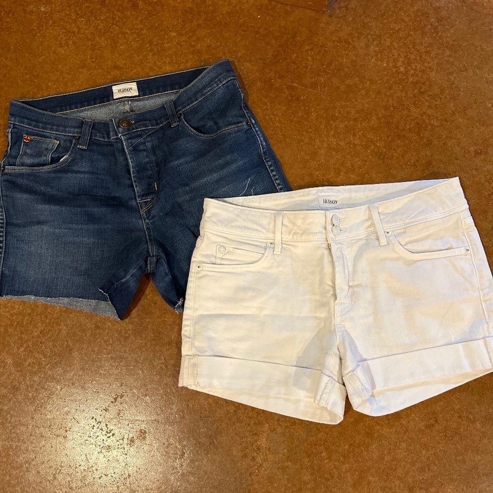 Hudson blue Jean and white shorts